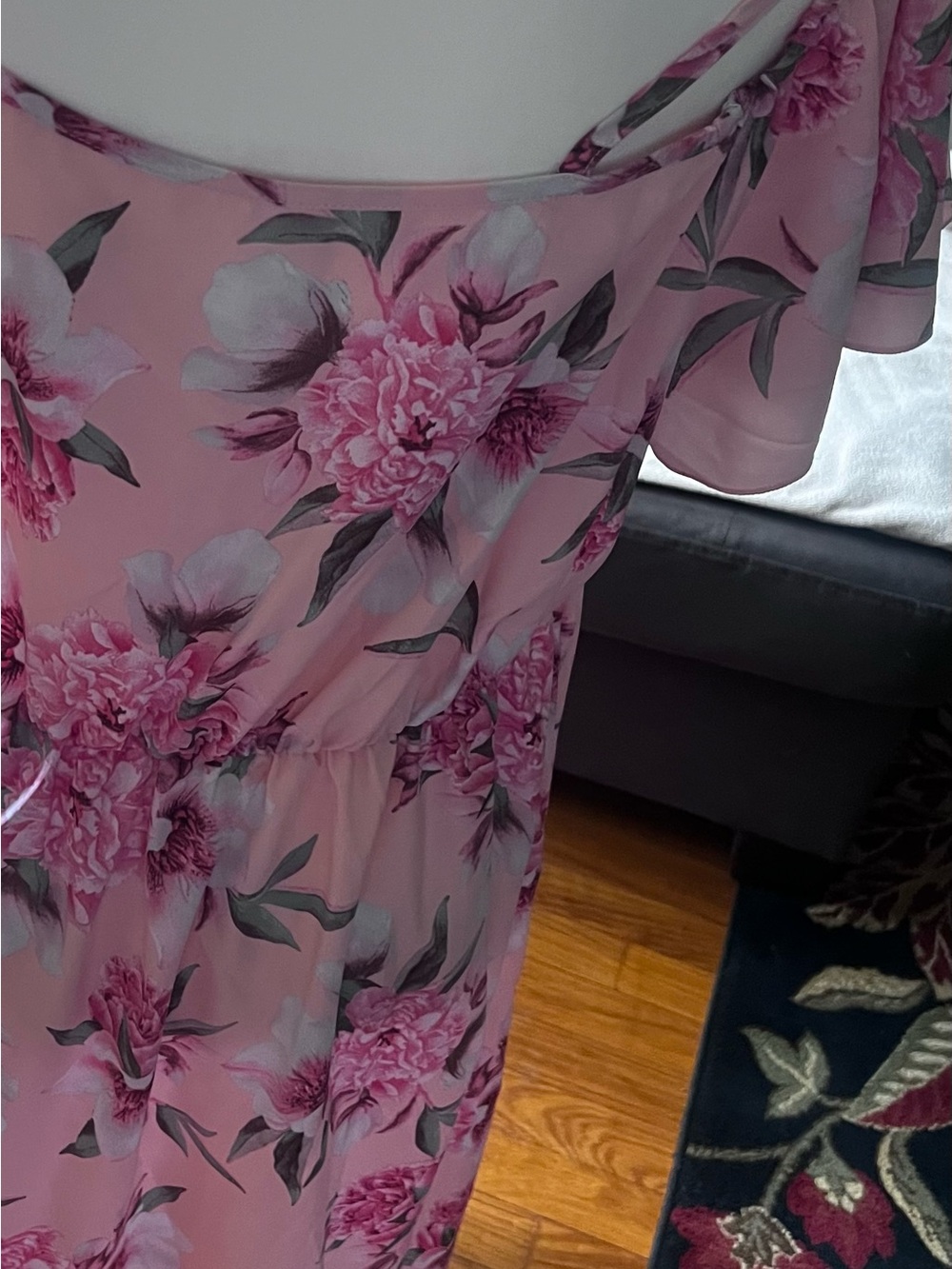 SHEIN Pink Floral Midi Dress